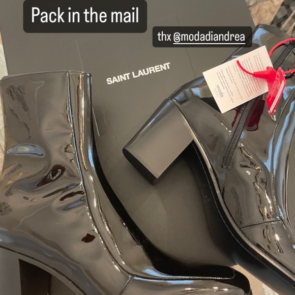 NWT Saint Laurent Beau Zipped Black Patent Leather Boots - BRAND NEW//Size Eu 44 - Picture 1 of 5
